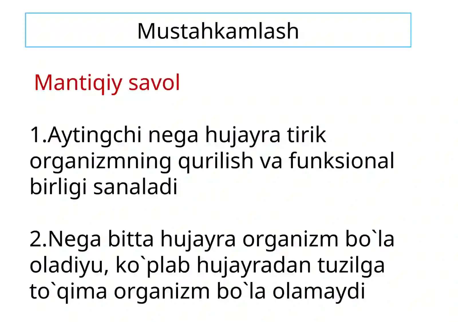 To`qimalar, organlar, organizm 3