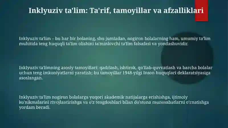 Inklyuziv ta'lim - Asosiy tushunchalar va tamoyillar 3