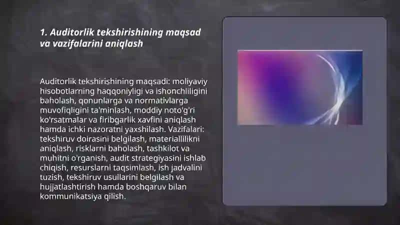 Auditorlik tekshirishni rejalashtirish 3