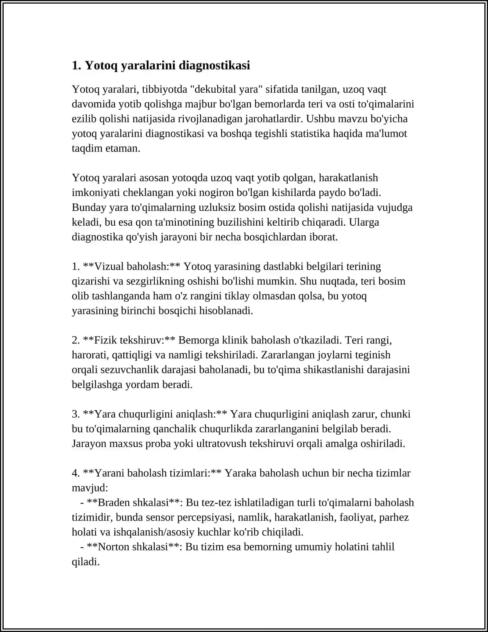 BEMORLARDA YOTOQ YARALARINI OLDINI OLISH 3