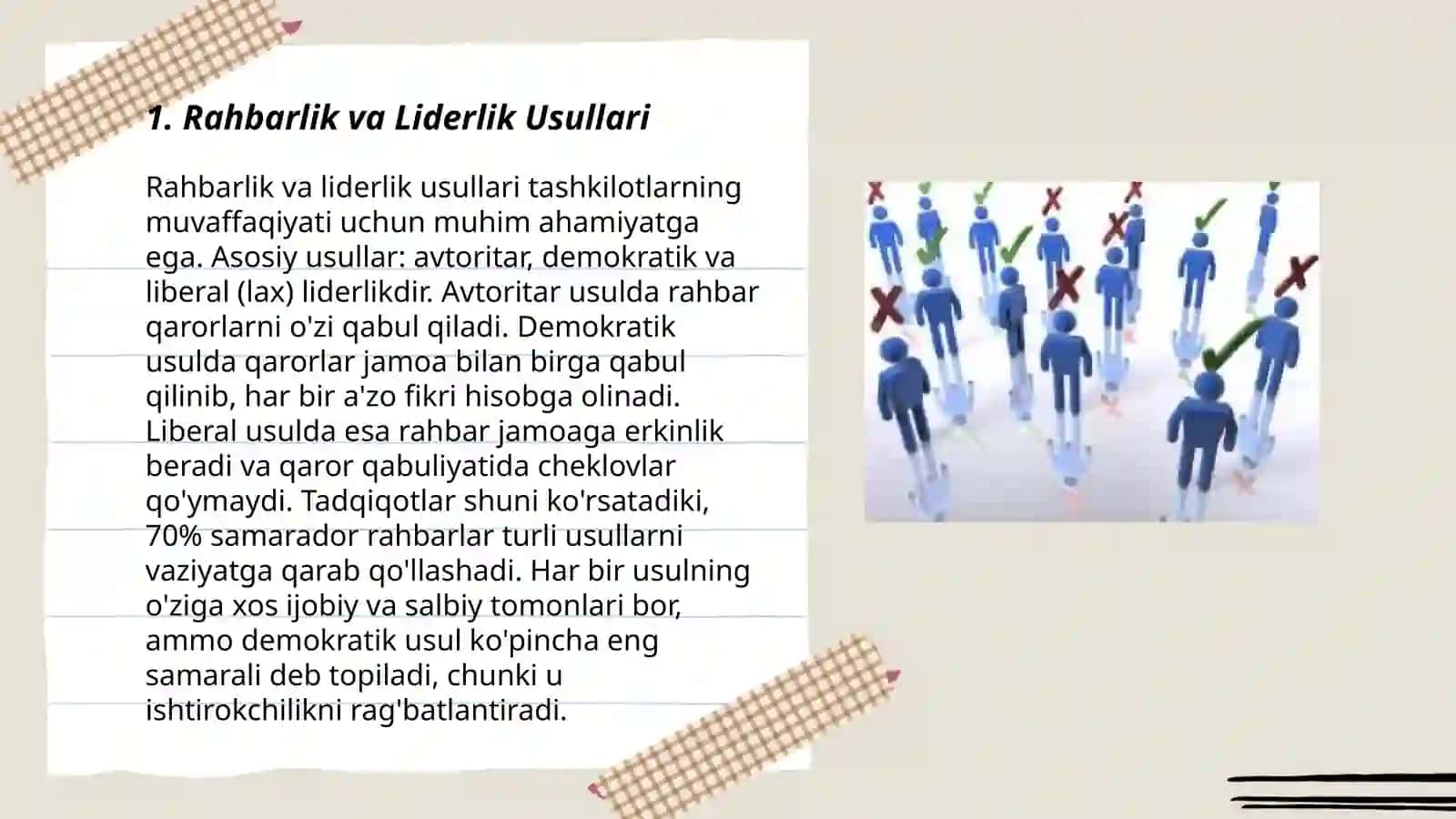 Rahbarlik va Liderlik Usullari 3