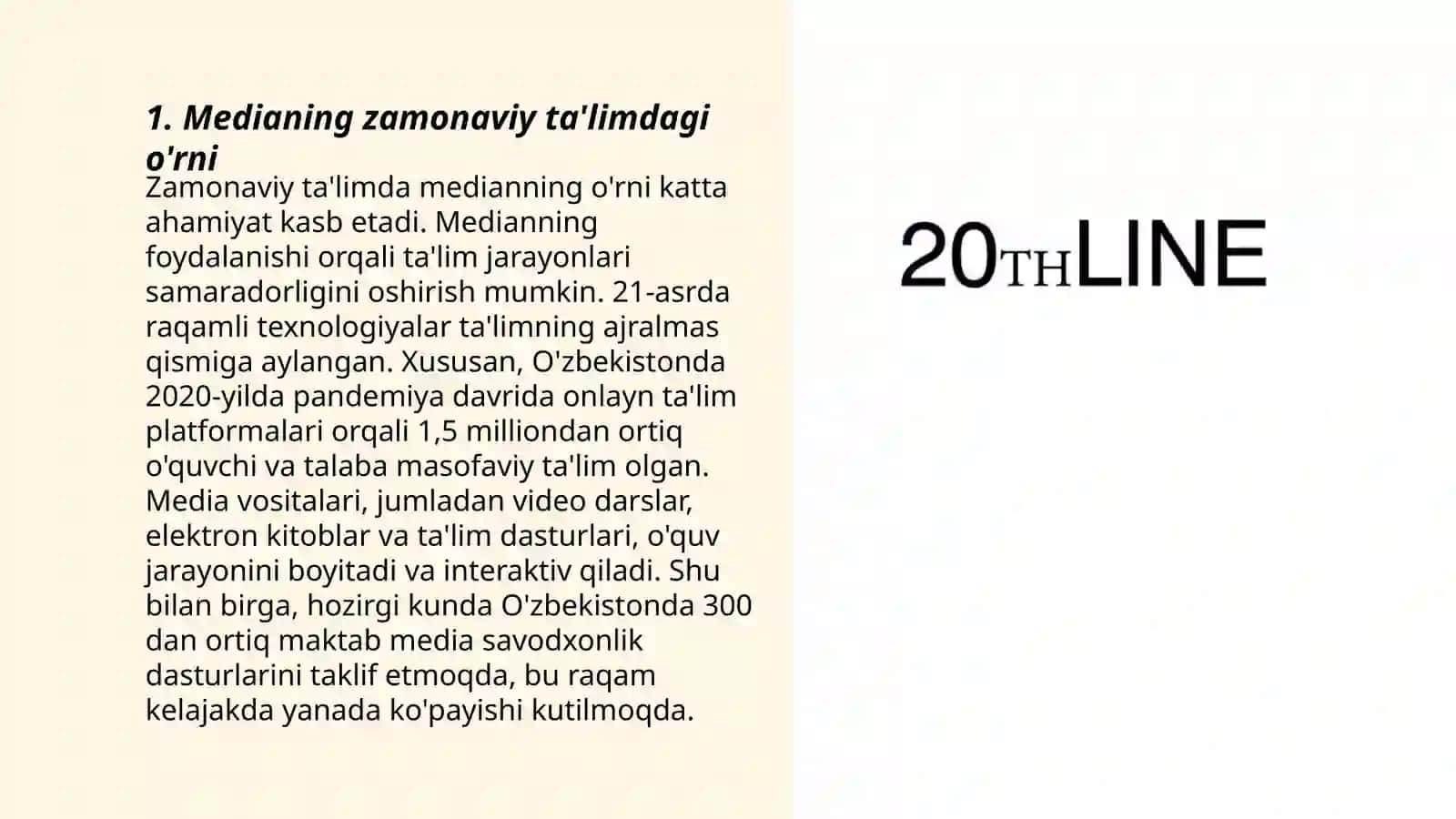 Medianing zamonaviy ta'limdagi o'rni 3