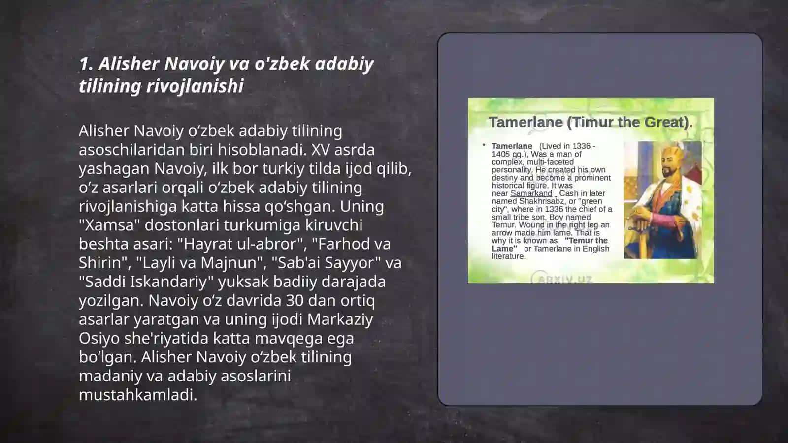 Alisher Navoiy-o'zbek adabiy tilining asoschisi 3