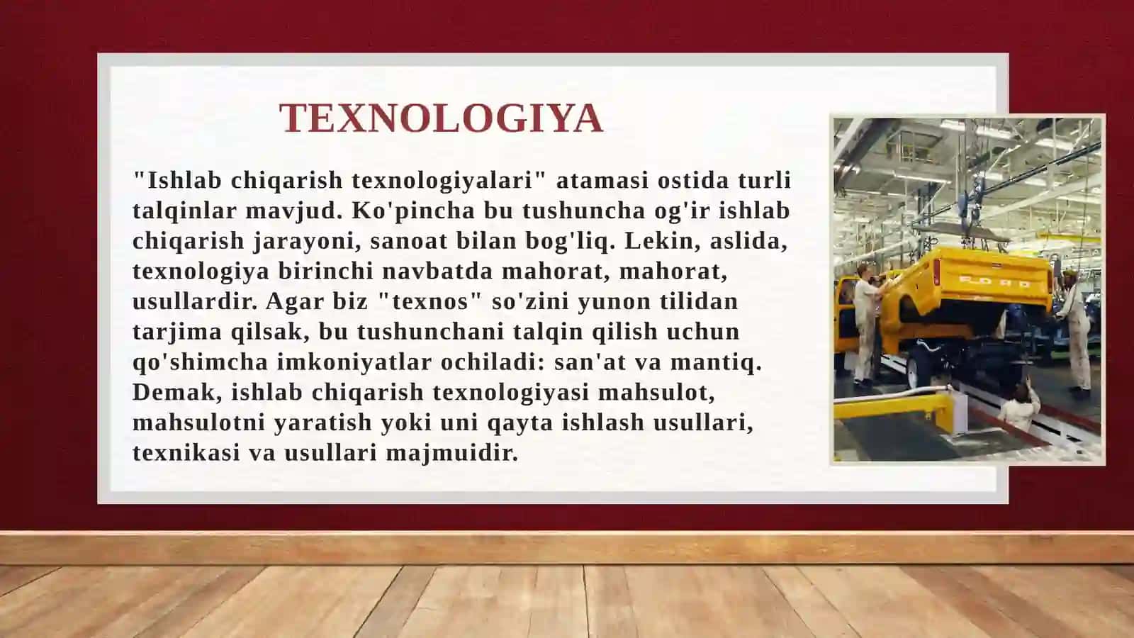 ISHLAB CHIQARISH TEXNOLOGIYASI 3