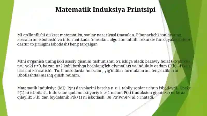 Matematik induksiya usulini o‘rganish 3