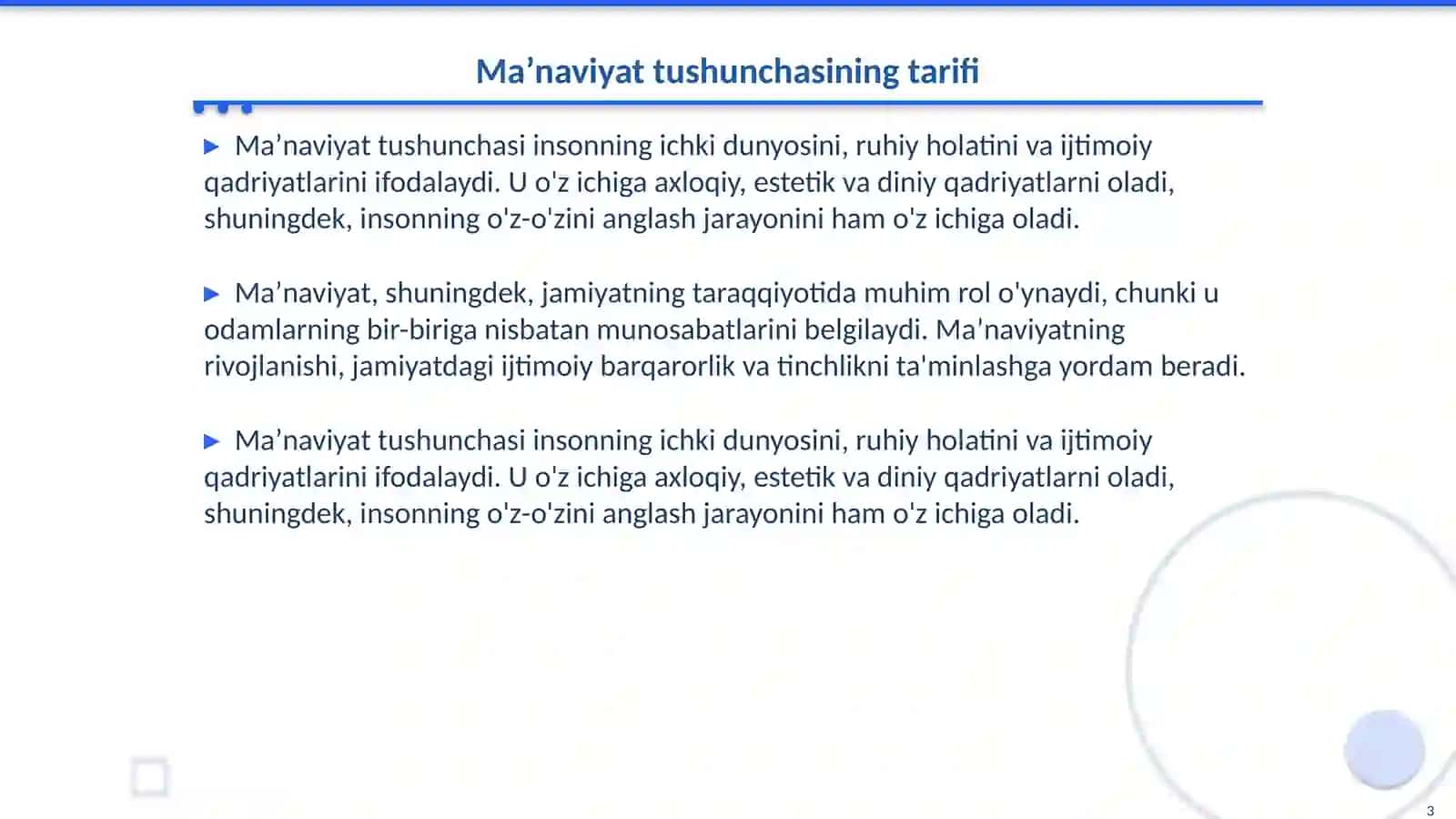 Maʼnaviyat va milliy gʻoya 3