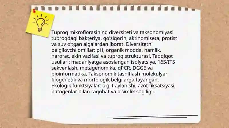 Tuproq va suv mikroflorasini o'rganish 3