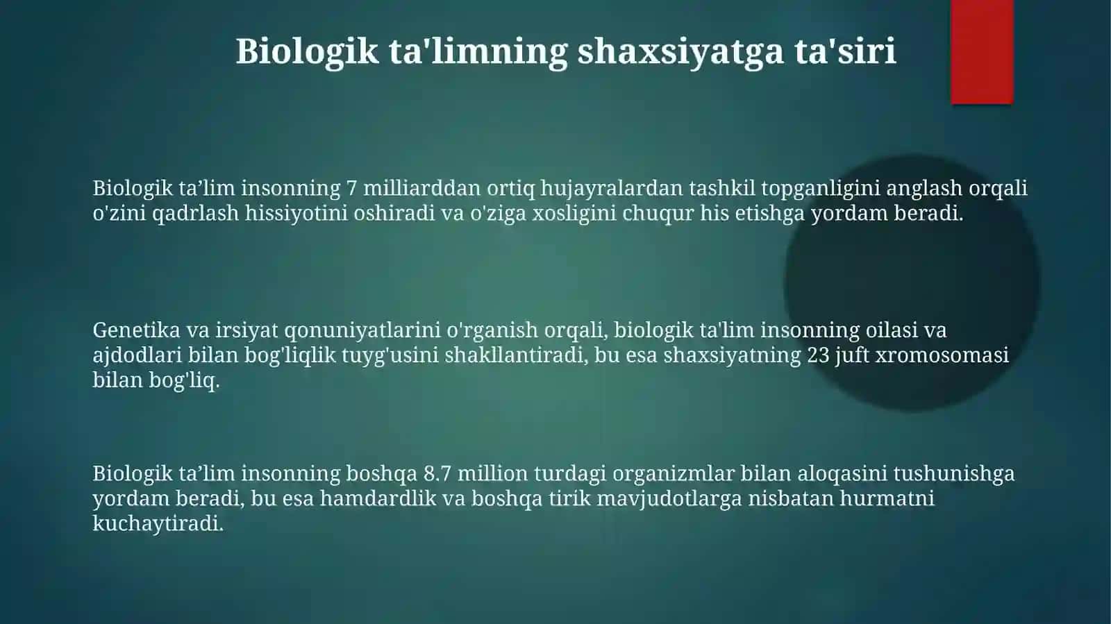 Biologik ta'limning o'rni 3