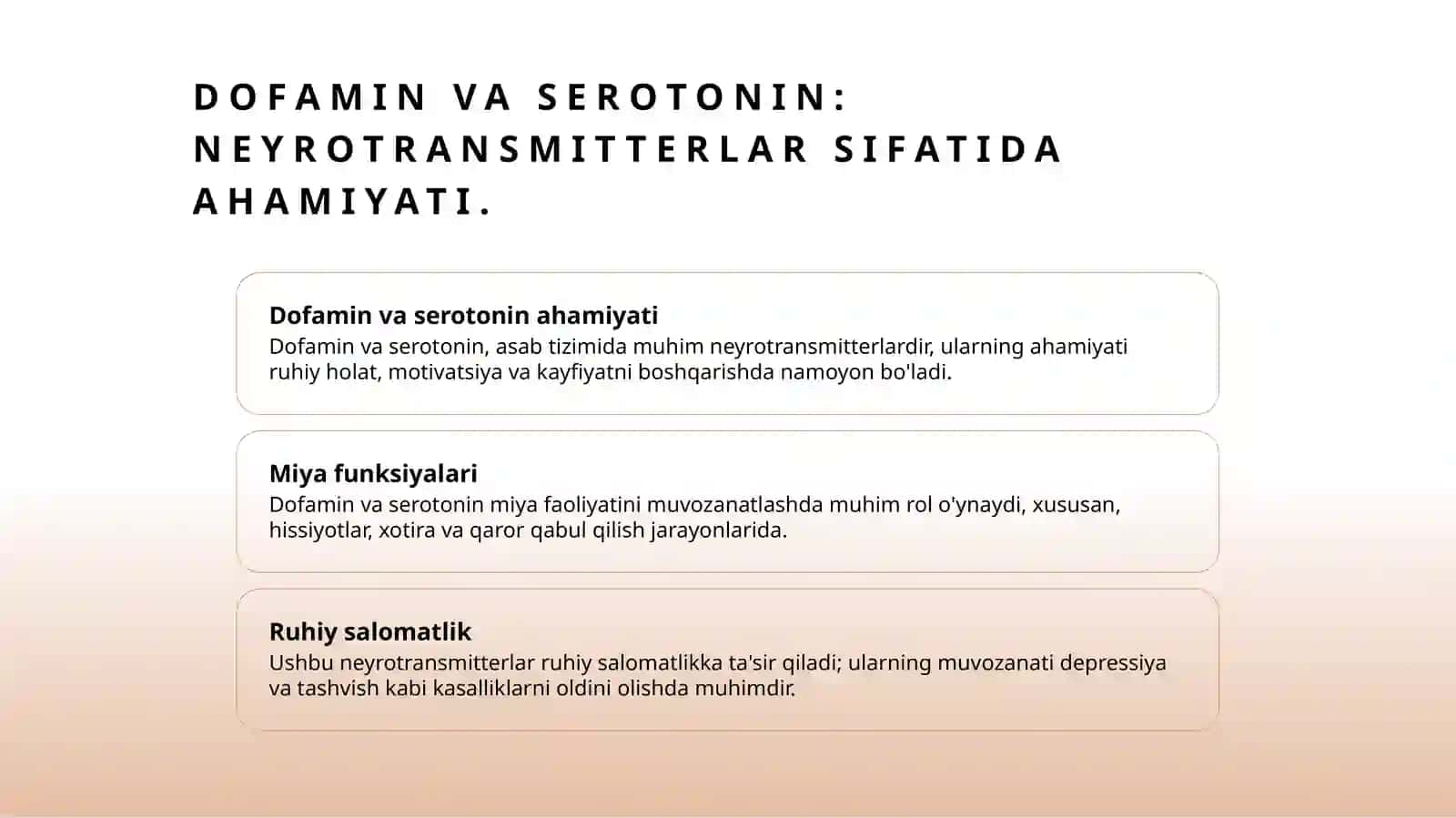 Dofamin va serotonin haqida umumiy ma'lumot 3