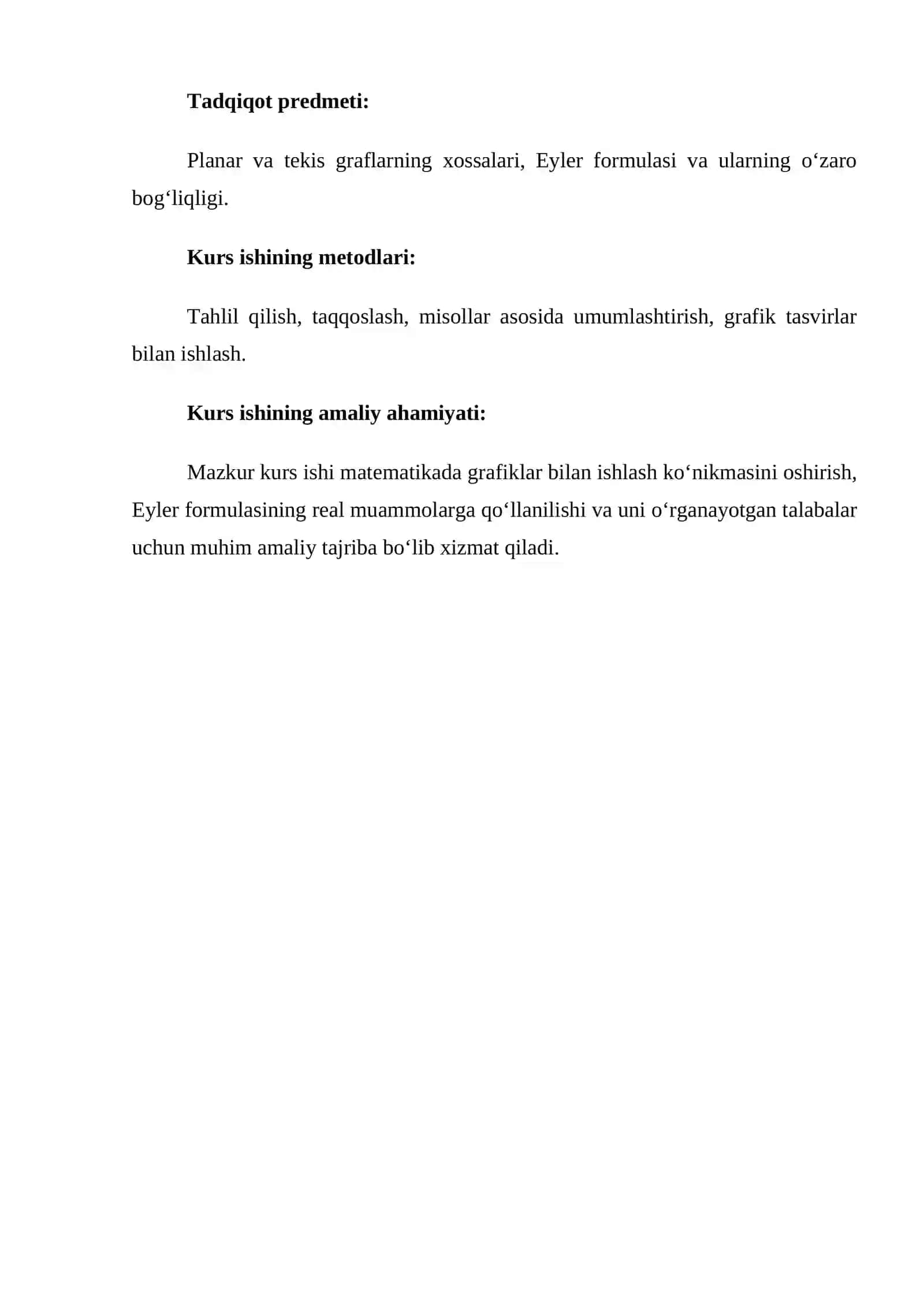 Planar va tekis graflarning nazariy asoslari 3