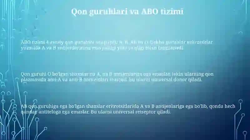Qon guruhlari va qon ivishi gemolis 3