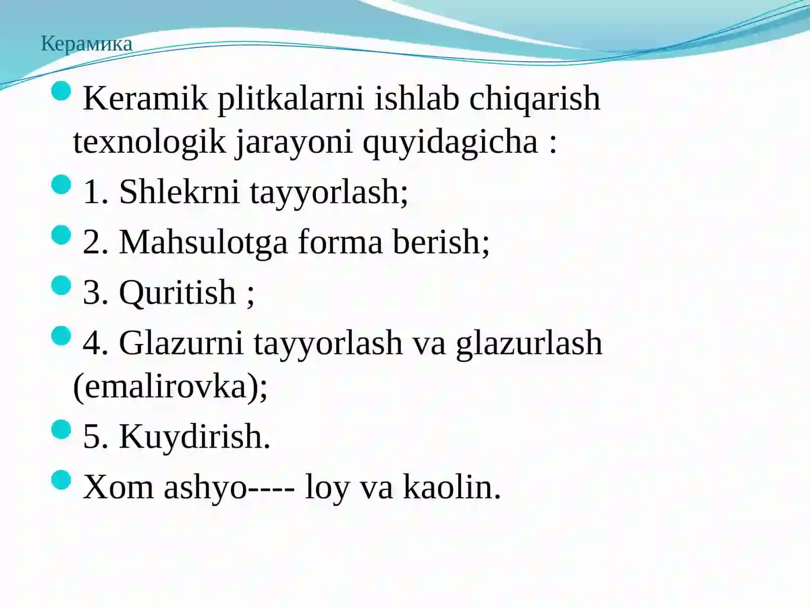 Keramik ashyolar va bog’lovchi materiallar 3