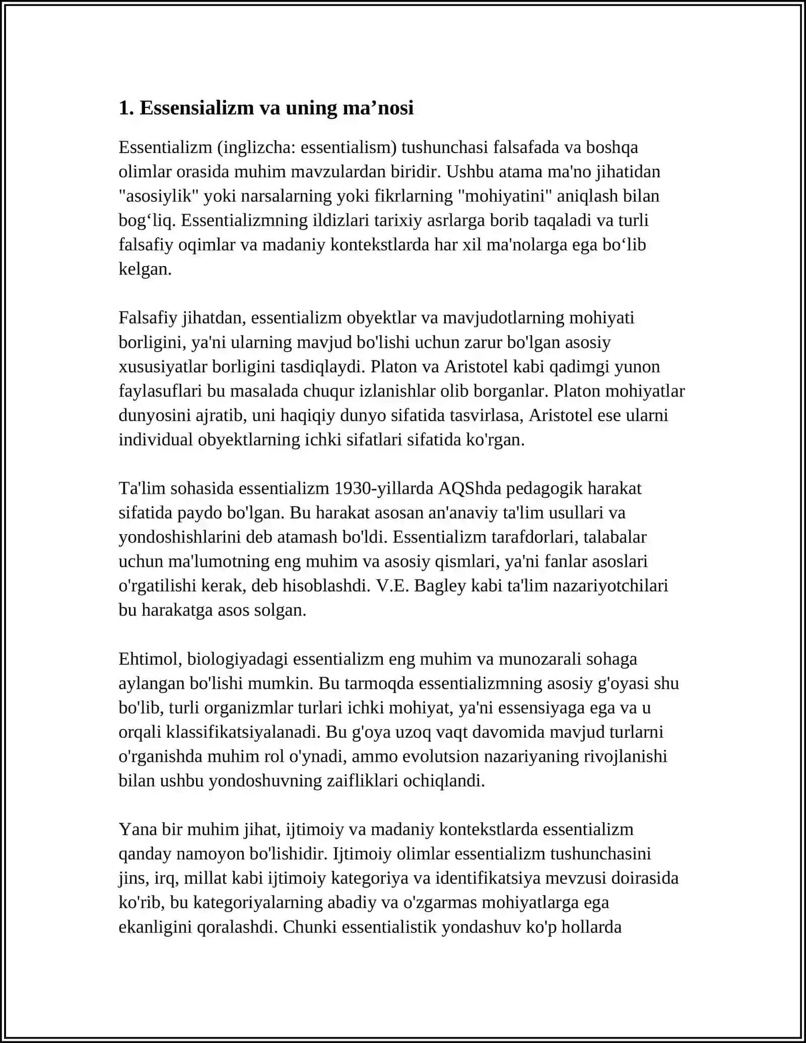 ESSENSIALIZM VA IJTIMOIY KONSTRUKTIVIZM 3