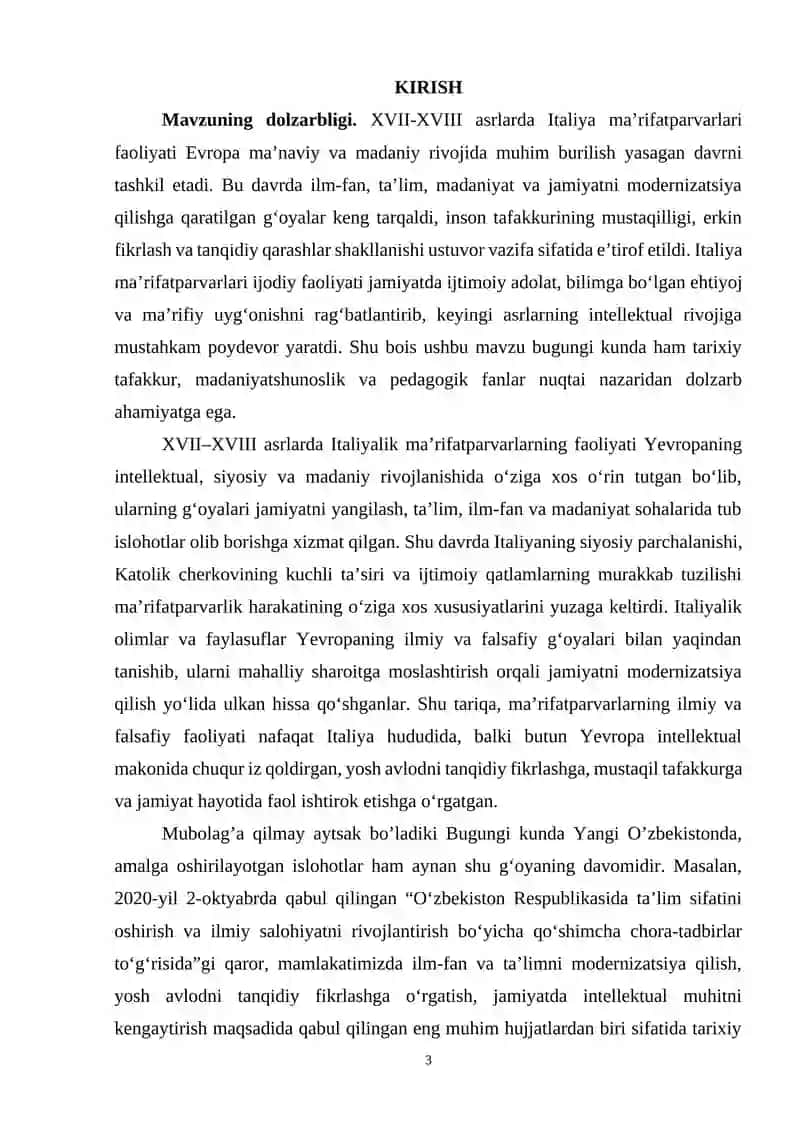 XVII-XVIII asrlarda Italian maʼrifatparvarlarining faoliyati 3