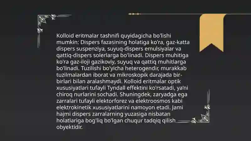 Biologik jarayonlar kaloid eritmalar 3