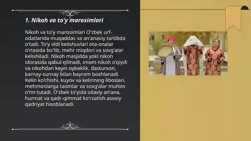 O'zbek xalq urf-odatlari 3