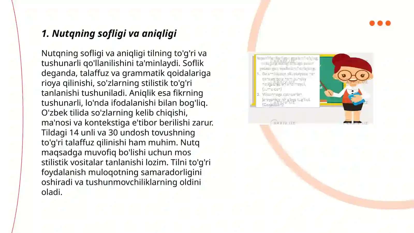 Nutqning sofligi va ma'naviy jihatlari 3