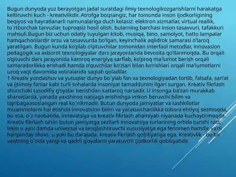 O’qituvchini kreativ salohiyati 3