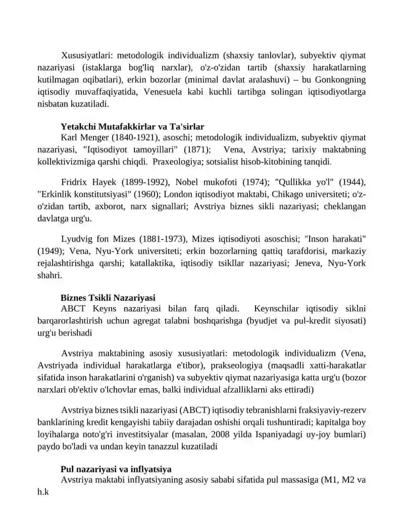Avstriya maktabi va uning xususiyatlari 3