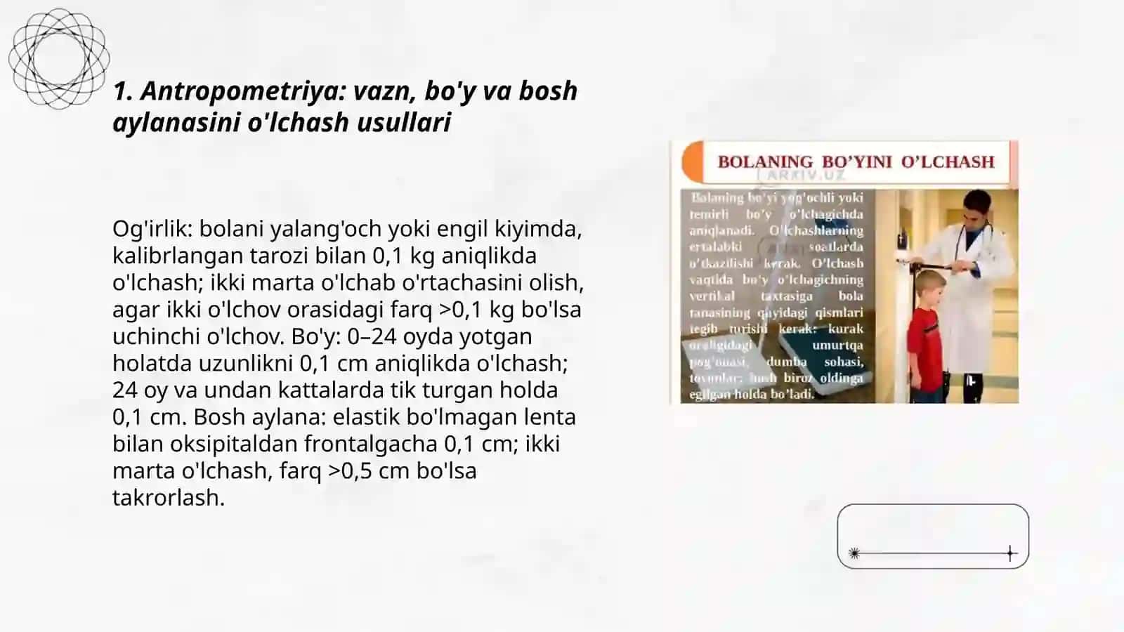 Bolalarda o'sish va rivojlanishni baholash usullari 3