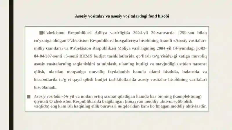 Asosiy Vositalar Hisobi 3
