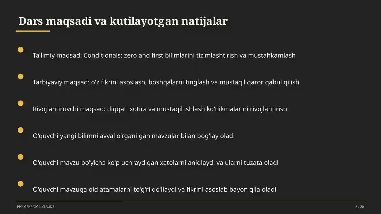 Conditionals: zero and first (8-sinf) 3