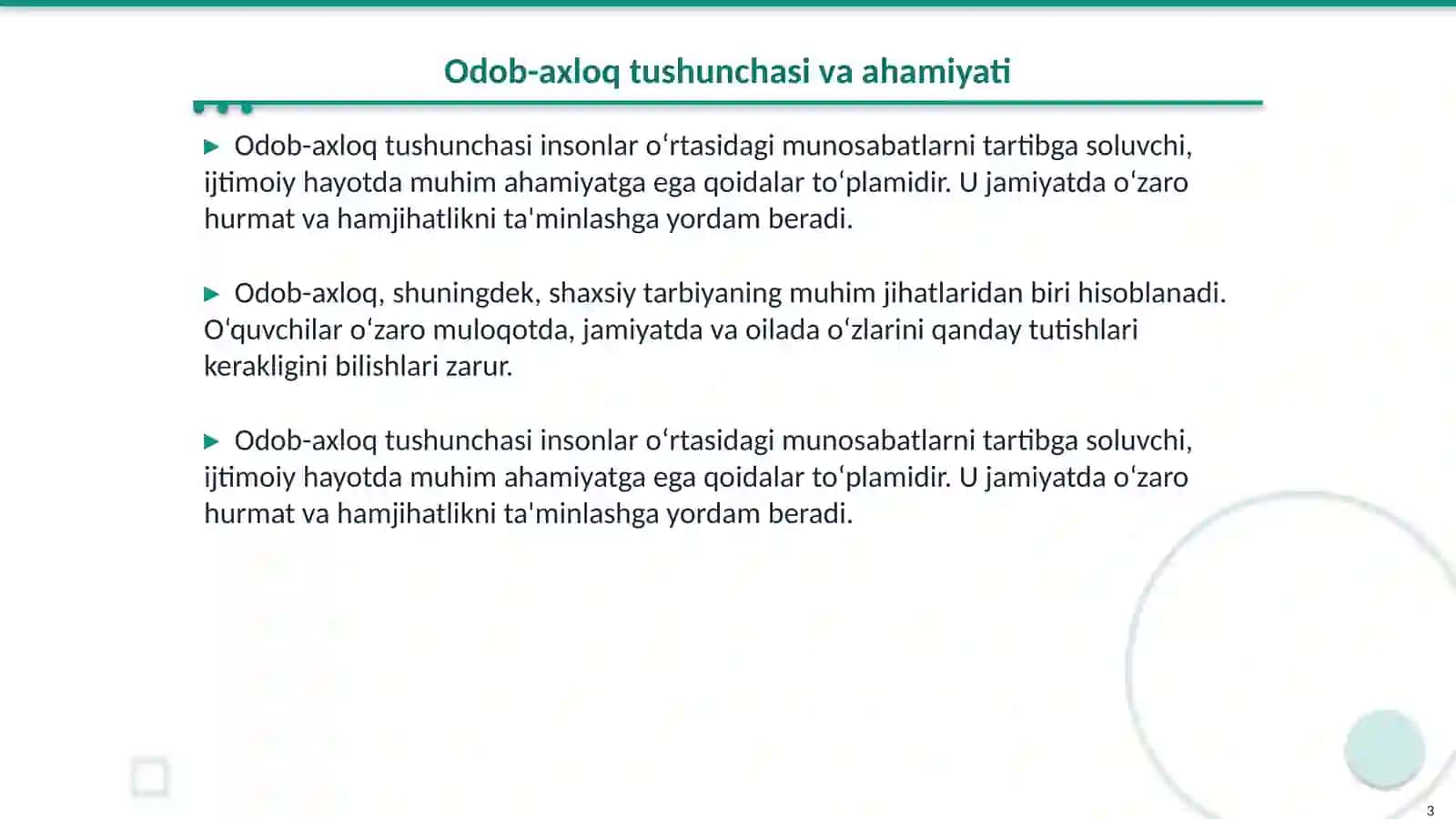 Odob-axloq tushunchasi va ahamiyati 3