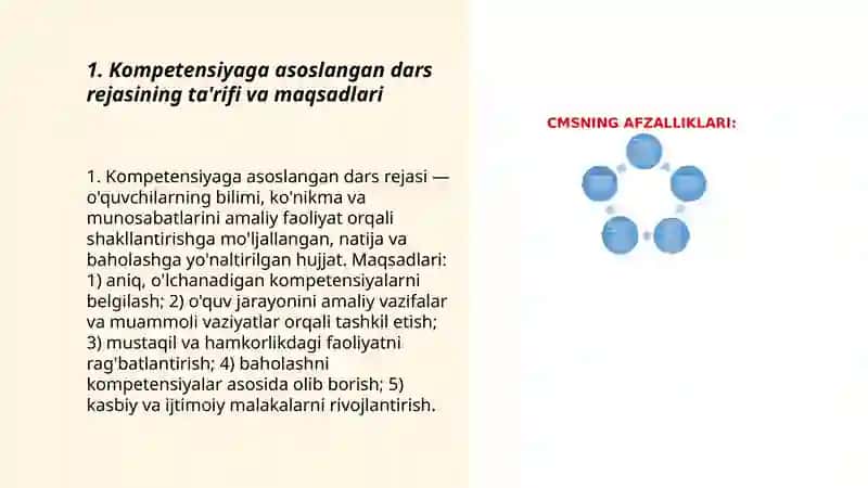 Kompetensiyaga asoslangan dars rejasini ishlab chiqish 3