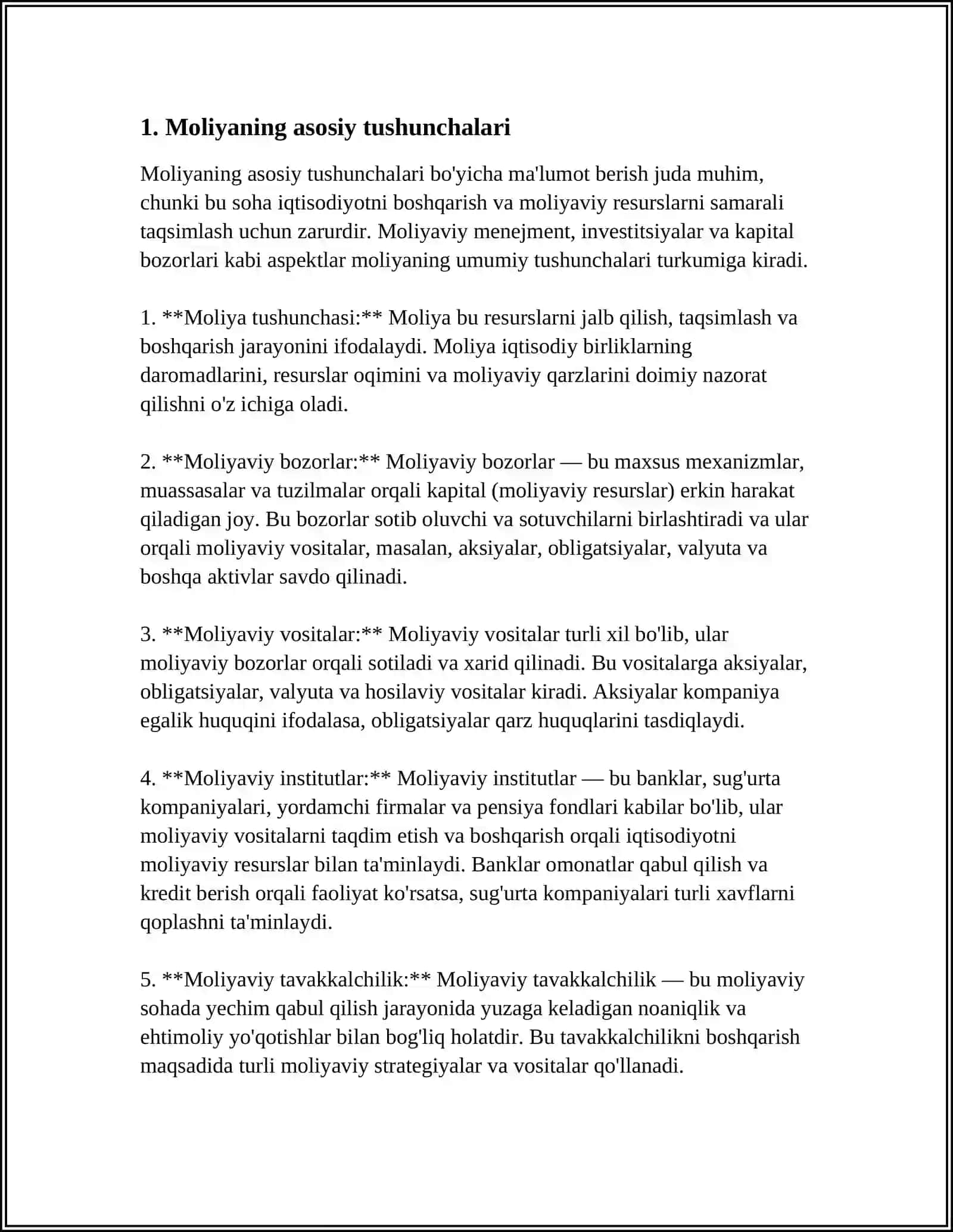 MOLIYA ASOSLARI FANIGA KIRISH 3