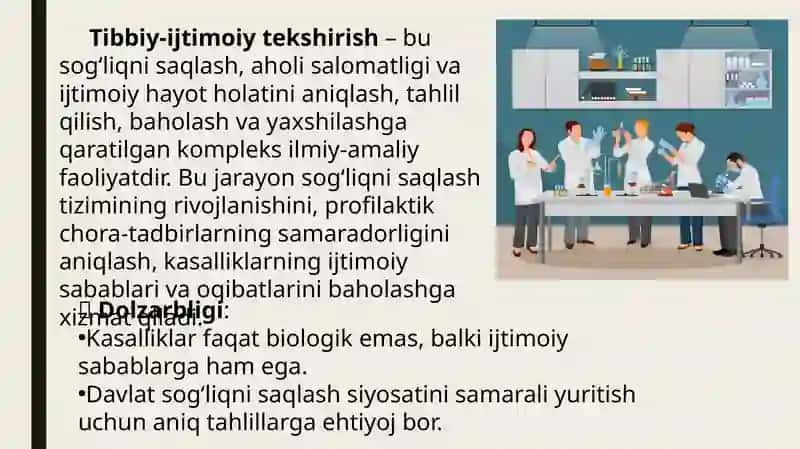 Tibbiy-ijtimoiy tekshirishning usullari 3