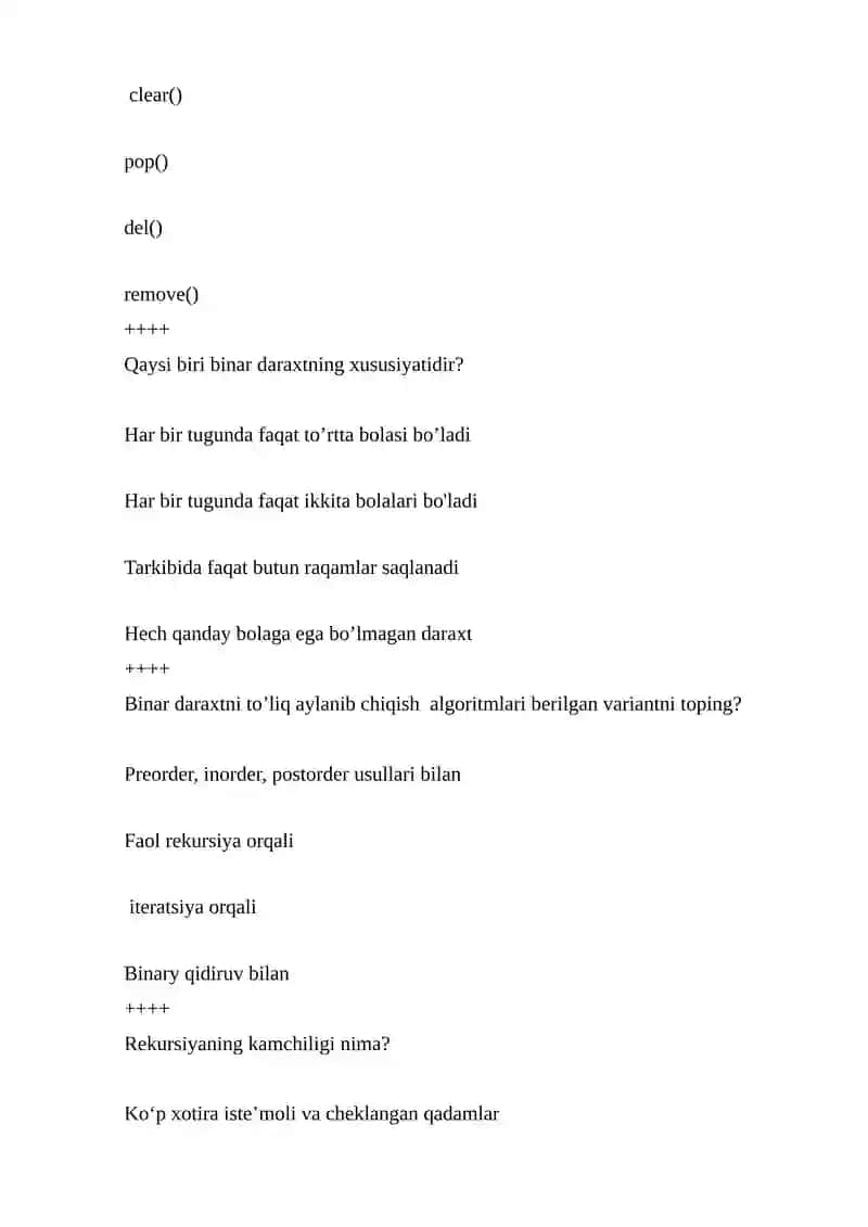 Algoritmlar va berilganlar strukturasi I TEST savolari 3