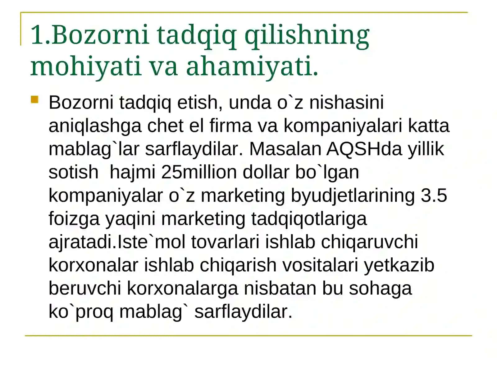Marketingda bozor tadqiqotlari 3