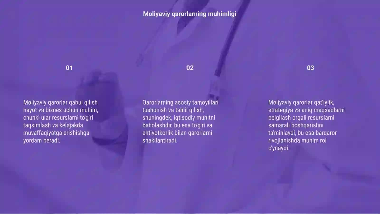 Moliyaviy qarorlar qabul qilish asoslari 3