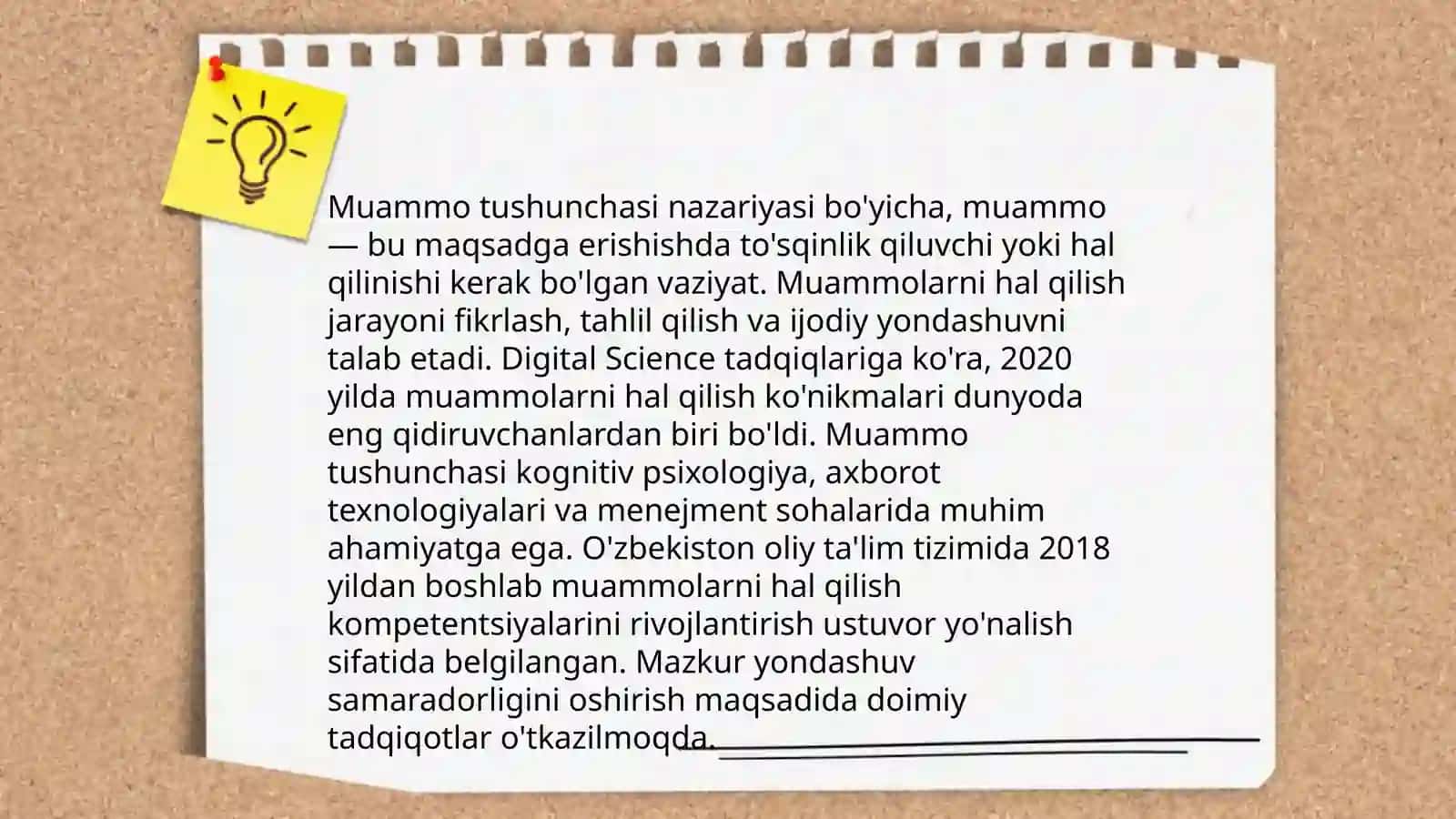 Muammo tushunchasi va uning tahlili 3