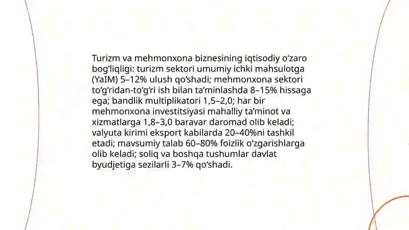 Turizm va mehmonxona biznesi ozaro bogliqligi 3