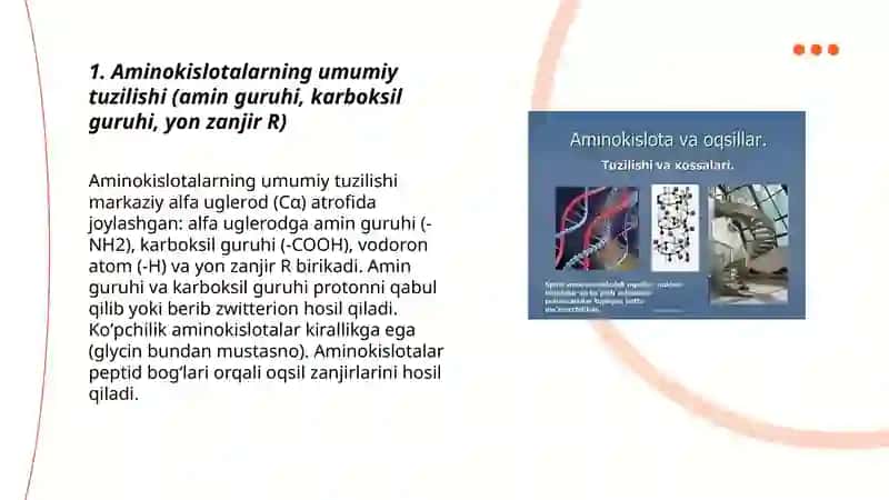 Aminokislota va oqsillar 3