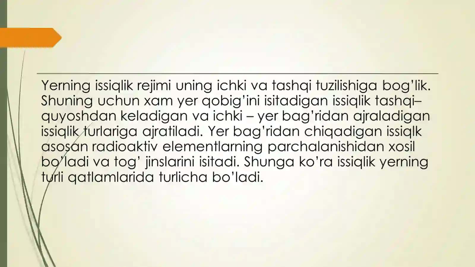 ‘‘Yerning issiqlik rejimi va uning qurilishga ta'siri” 3