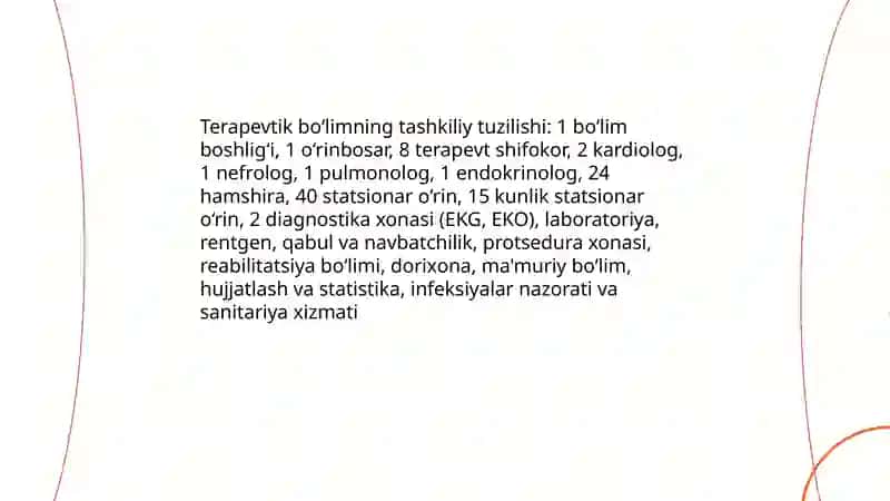 Shifoxonaning terapevtik bo‘limi 3