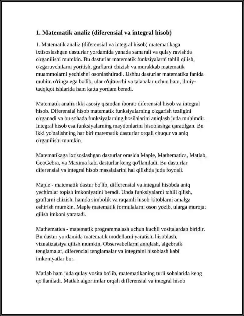 Matematikaga Ixtisoslashgan Dasturlar 3