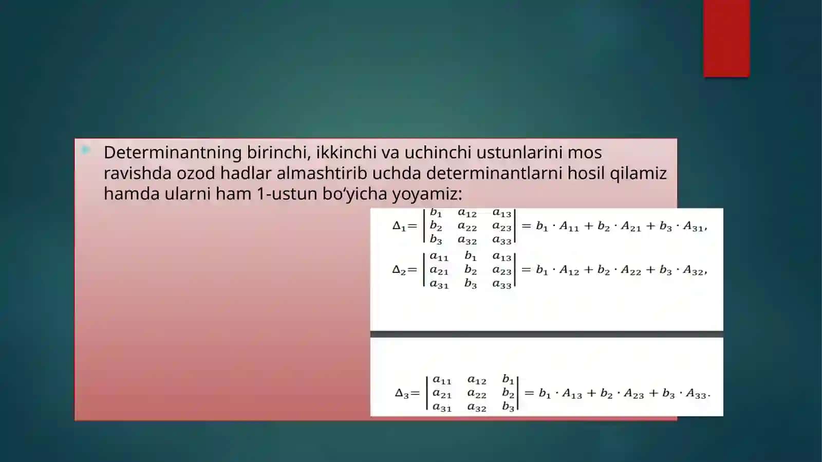 Algebraik tenglamalar sistemasini yechish 3