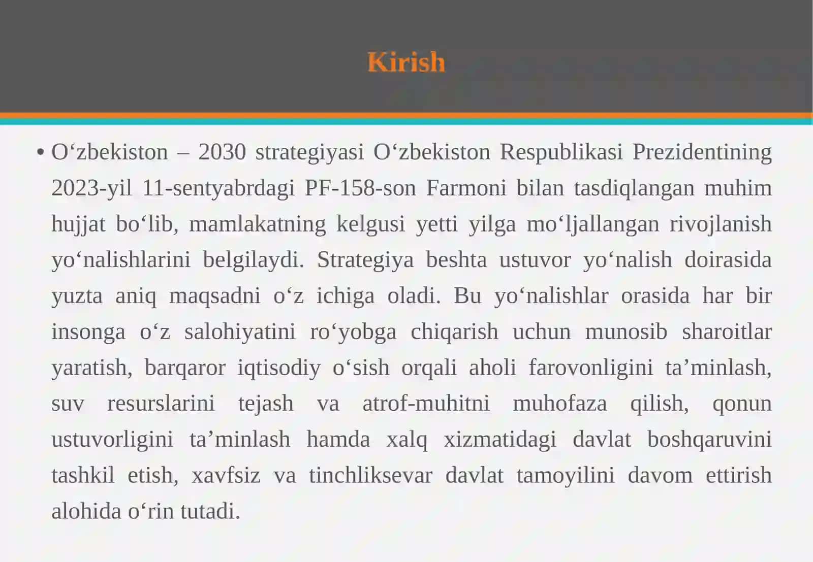 “O‘zbekiston– 2030”strategiyasi 3