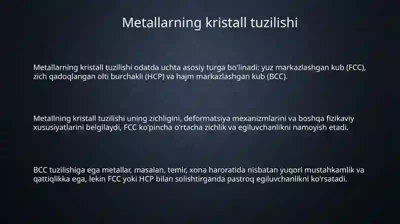 Metallarning kristall tuzilishi 3