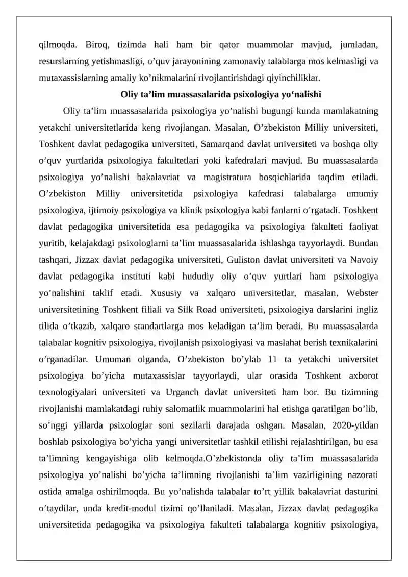 Psixolog-mutaxassislar tayyorlash muammolari 3