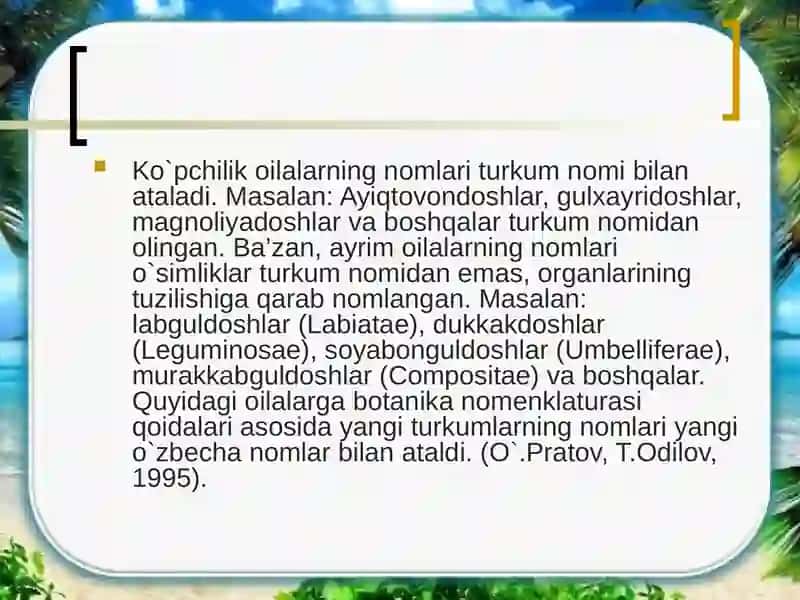 O’simliklar sistematikasining rivojlanish tarixi 3