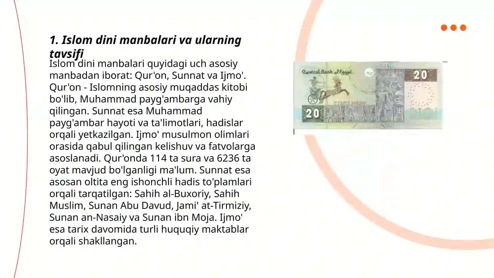 Islom dini manbalari va ularning hozirgi davrdagi ahamiyati 3