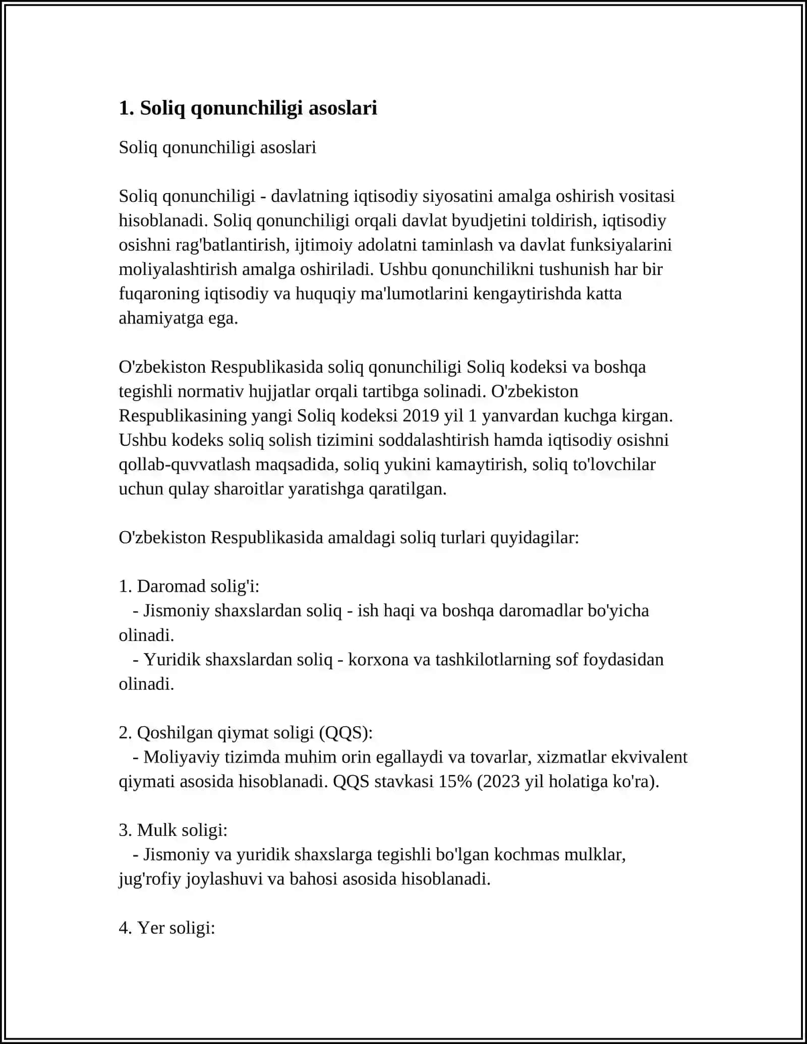 SOLIQ QONUNCHILIGI AKTLARINING MAKONDAGI HARAKATI 3