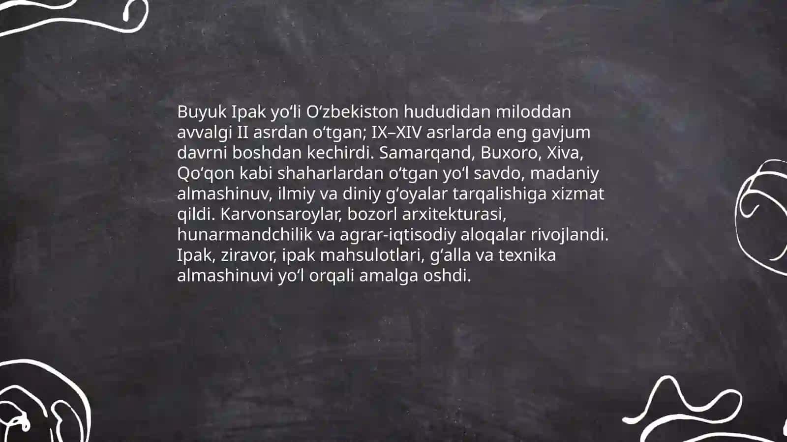 Buyuk Ipak yoʻlining Oʻzbekiston hududidagi tarixi va roli 3