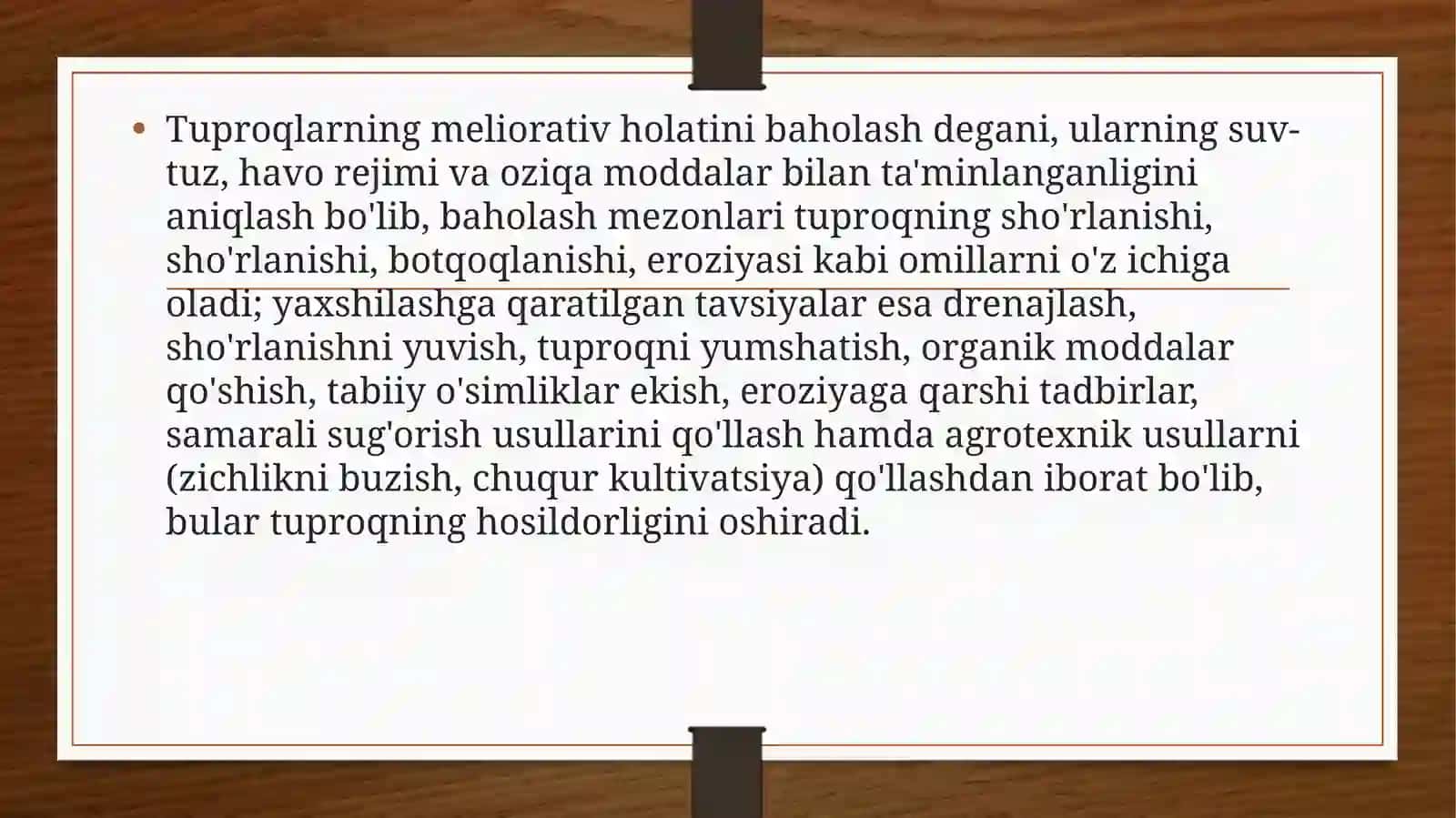 Tuproqlar meliorativ holatini baholash 3