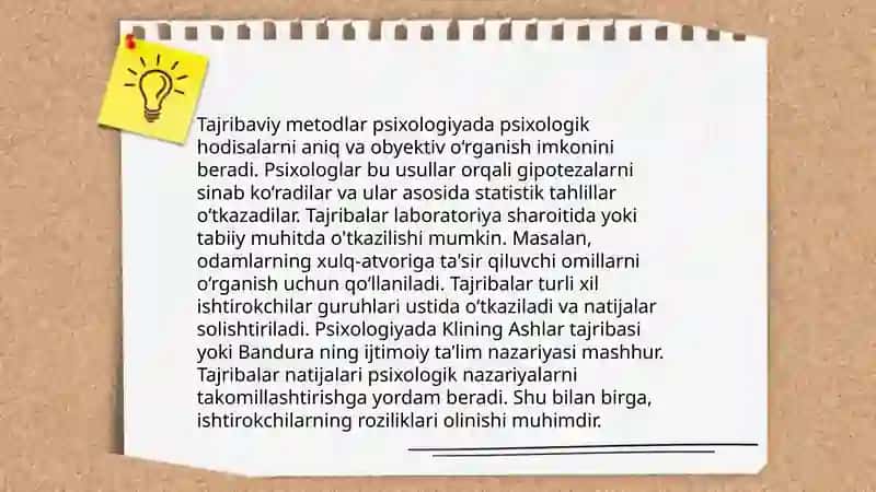 Tajribaviy metodlar psixologiyada 3