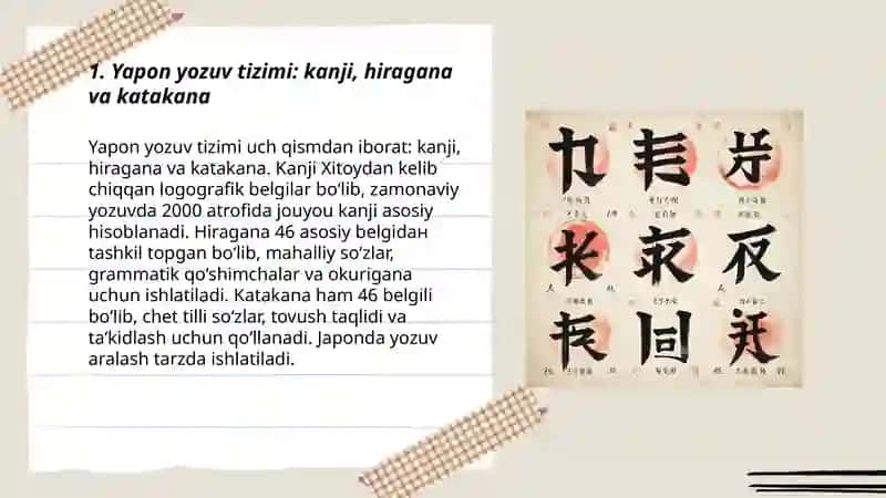 Yapon tilining o'ziga xos xususiyatlari 3